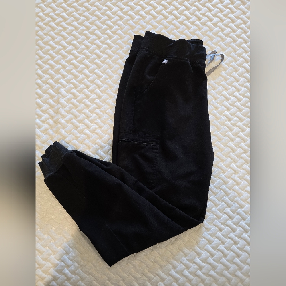 Womens Figs Black Zamora Jogger Scrub Pants Size:L/tall